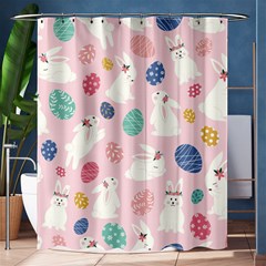 Cute Bunnies Easter Eggs Seamless Pattern Shower Curtain 60  X 72  (medium)  by Simbadda