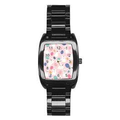 Cute Bunnies Easter Eggs Seamless Pattern Stainless Steel Barrel Watch by Simbadda