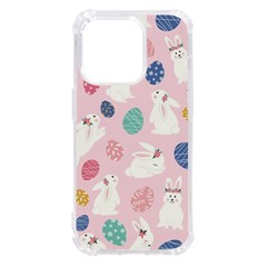 Cute Bunnies Easter Eggs Seamless Pattern Iphone 14 Pro Tpu Uv Print Case by Simbadda