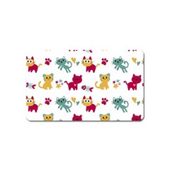 Pattern With Cute Cats Magnet (name Card) by Simbadda