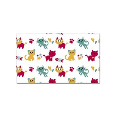 Pattern With Cute Cats Sticker Rectangular (10 Pack) by Simbadda