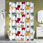 Pattern With Cute Cats Shower Curtain 48  x 72  (Small)  Curtain(48  X 72 )