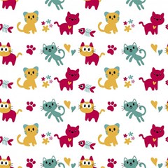 Pattern With Cute Cats Play Mat (rectangle) by Simbadda