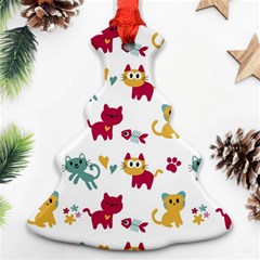 Pattern With Cute Cats Ornament (christmas Tree)  by Simbadda