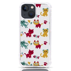 Pattern With Cute Cats Iphone 13 Mini Tpu Uv Print Case by Simbadda