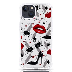 Red Lips Black Heels Pattern Iphone 13 Tpu Uv Print Case by Simbadda