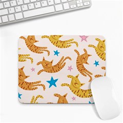 Cute Cats Seamless Pattern With Stars Funny Drawing Kittens Small Mousepad by Simbadda