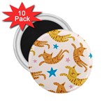 Cute Cats Seamless Pattern With Stars Funny Drawing Kittens 2.25  Magnets (10 pack)  Front