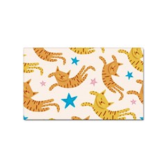 Cute Cats Seamless Pattern With Stars Funny Drawing Kittens Sticker (rectangular) by Simbadda