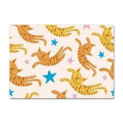 Cute Cats Seamless Pattern With Stars Funny Drawing Kittens Sticker A4 (10 Pack) by Simbadda