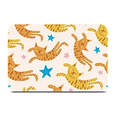 Cute Cats Seamless Pattern With Stars Funny Drawing Kittens Plate Mats by Simbadda