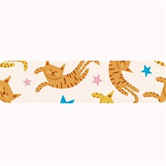 Cute Cats Seamless Pattern With Stars Funny Drawing Kittens Large Bar Mat by Simbadda