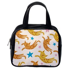 Cute Cats Seamless Pattern With Stars Funny Drawing Kittens Classic Handbag (one Side) by Simbadda