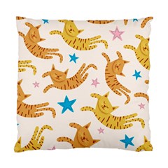 Cute Cats Seamless Pattern With Stars Funny Drawing Kittens Standard Cushion Case (one Side) by Simbadda