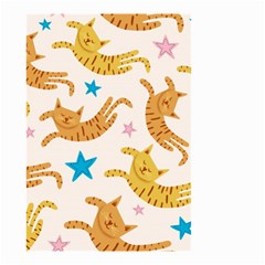 Cute Cats Seamless Pattern With Stars Funny Drawing Kittens Small Garden Flag (two Sides) by Simbadda