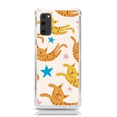 Cute Cats Seamless Pattern With Stars Funny Drawing Kittens Samsung Galaxy S20 6 2 Inch Tpu Uv Case by Simbadda