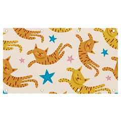 Cute Cats Seamless Pattern With Stars Funny Drawing Kittens Banner And Sign 7  X 4  by Simbadda