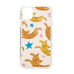 Cute Cats Seamless Pattern With Stars Funny Drawing Kittens Iphone 11 Tpu Uv Print Case by Simbadda