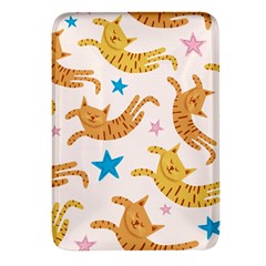 Cute Cats Seamless Pattern With Stars Funny Drawing Kittens Rectangular Glass Fridge Magnet (4 Pack) by Simbadda