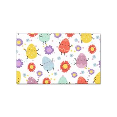 Easter Seamless Pattern With Cute Eggs Flowers Sticker (rectangular) by Simbadda