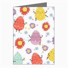 Easter Seamless Pattern With Cute Eggs Flowers Greeting Cards (pkg Of 8) by Simbadda