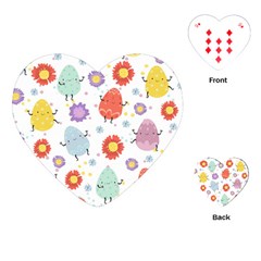 Easter Seamless Pattern With Cute Eggs Flowers Playing Cards Single Design (heart) by Simbadda