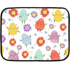 Easter Seamless Pattern With Cute Eggs Flowers Two Sides Fleece Blanket (mini) by Simbadda