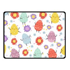 Easter Seamless Pattern With Cute Eggs Flowers Two Sides Fleece Blanket (small) by Simbadda