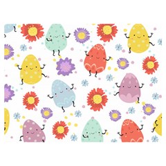 Easter Seamless Pattern With Cute Eggs Flowers Premium Plush Fleece Blanket (extra Small) by Simbadda