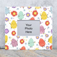 Easter Seamless Pattern With Cute Eggs Flowers White Wall Photo Frame 5  X 7  by Simbadda