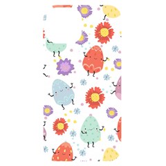 Easter Seamless Pattern With Cute Eggs Flowers Iphone 14 Black Uv Print Case by Simbadda