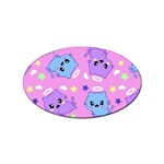 Seamless Pattern With Cute Kawaii Kittens Sticker Oval (10 pack) Front