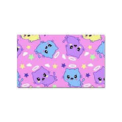 Seamless Pattern With Cute Kawaii Kittens Sticker Rectangular (100 Pack) by Simbadda