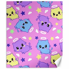 Seamless Pattern With Cute Kawaii Kittens Canvas 8  X 10  by Simbadda