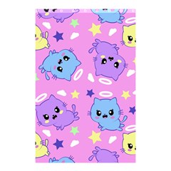 Seamless Pattern With Cute Kawaii Kittens Shower Curtain 48  X 72  (small)  by Simbadda