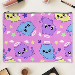 Seamless Pattern With Cute Kawaii Kittens Cosmetic Bag (xxxl) by Simbadda