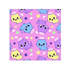 Seamless Pattern With Cute Kawaii Kittens Square Satin Scarf (30  X 30 ) by Simbadda