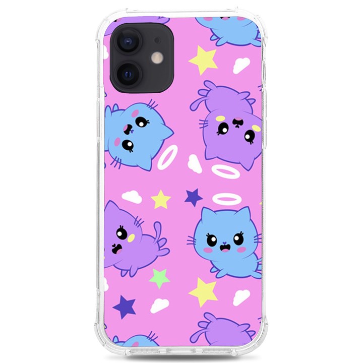 Seamless Pattern With Cute Kawaii Kittens iPhone 12/12 Pro TPU UV Print Case