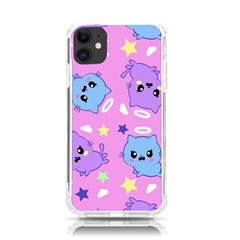 Seamless Pattern With Cute Kawaii Kittens Iphone 11 Tpu Uv Print Case by Simbadda