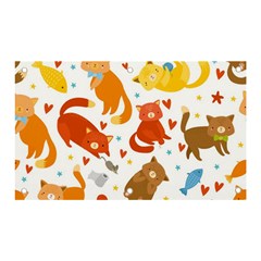 Seamless Pattern With Kittens White Background Banner And Sign 5  X 3  by Simbadda