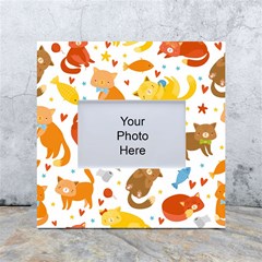 Seamless Pattern With Kittens White Background White Box Photo Frame 4  X 6  by Simbadda