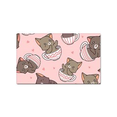 Seamless Pattern Adorable Cat Inside Cup Sticker Rectangular (100 Pack) by Simbadda