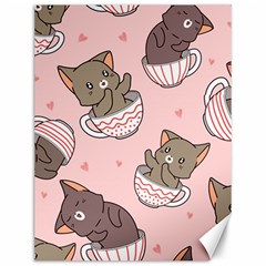 Seamless Pattern Adorable Cat Inside Cup Canvas 12  X 16  by Simbadda