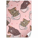 Seamless Pattern Adorable Cat Inside Cup Canvas 12  x 18  11.88 x17.36  Canvas - 1