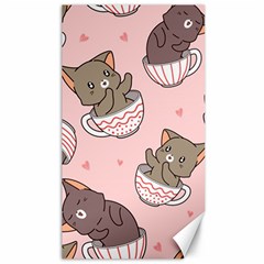 Seamless Pattern Adorable Cat Inside Cup Canvas 40  X 72  by Simbadda