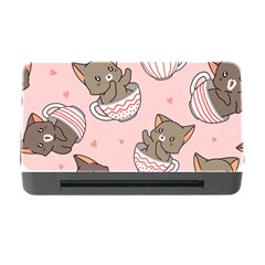 Seamless Pattern Adorable Cat Inside Cup Memory Card Reader With Cf by Simbadda