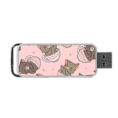 Seamless Pattern Adorable Cat Inside Cup Portable Usb Flash (two Sides) by Simbadda