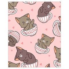 Seamless Pattern Adorable Cat Inside Cup Drawstring Bag (small) by Simbadda