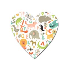 Children Alphabet Seamless Pattern Heart Magnet by Simbadda