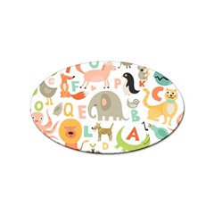 Children Alphabet Seamless Pattern Sticker Oval (10 Pack) by Simbadda